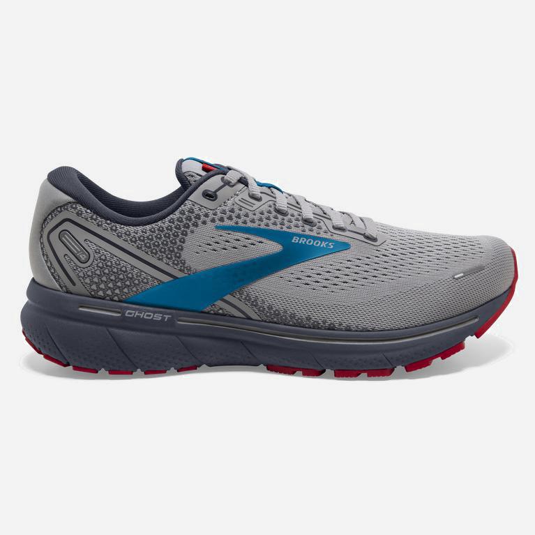 Ténis Brooks Ghost 14 Cushioned Sapatilhas De Corrida Para Estrada Homem Cinzentas/Azuis/Vermelhas (